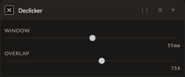 Screenshot of the Declicker control in Fictura