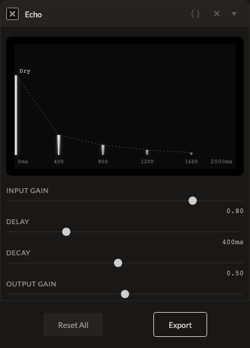 Screenshot of the Echo control in Fictura