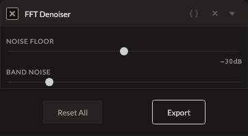 Screenshot of the FFT Denoiser control in Fictura