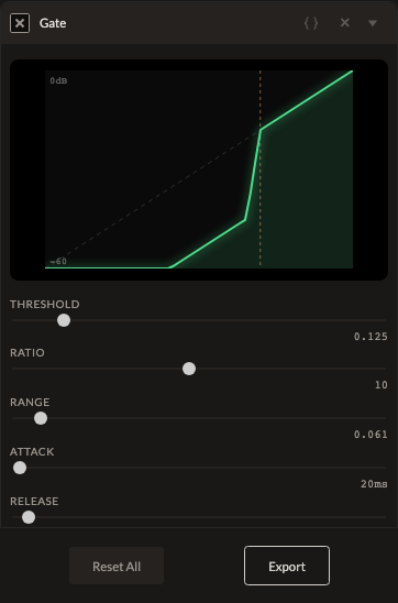Screenshot of the Gate control in Fictura