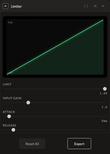 Screenshot of the Limiter control in Fictura