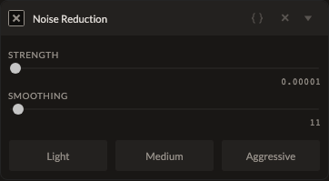 Screenshot of the Noise Reduction control in Fictura