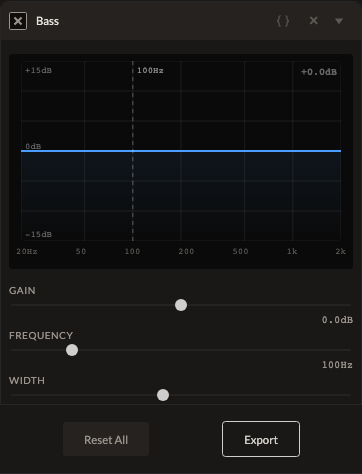 Screenshot of the Bass control in Fictura