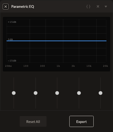 Screenshot of the Parametric EQ (5-band) control in Fictura