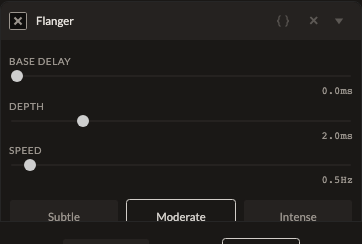 Screenshot of the Flanger control in Fictura