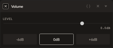 Screenshot of the Volume control in Fictura