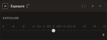 Screenshot of the Exposure control in Fictura