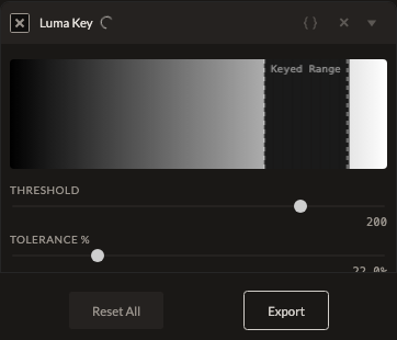 Screenshot of the Luma Key control in Fictura