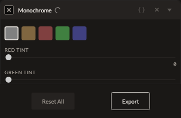 Screenshot of the Monochrome control in Fictura