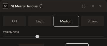 Screenshot of the NLMeans Denoise control in Fictura