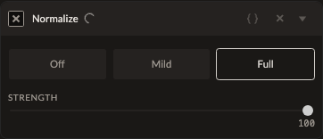 Screenshot of the Normalize control in Fictura
