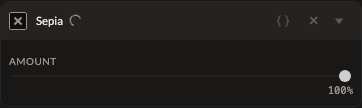 Screenshot of the Sepia control in Fictura