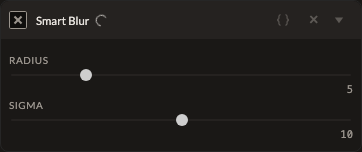 Screenshot of the Smart Blur control in Fictura