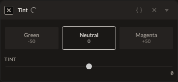 Screenshot of the Tint control in Fictura