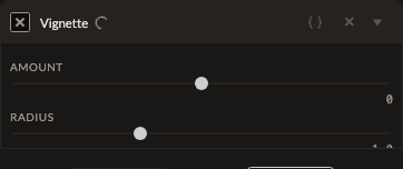 Screenshot of the Vignette control in Fictura